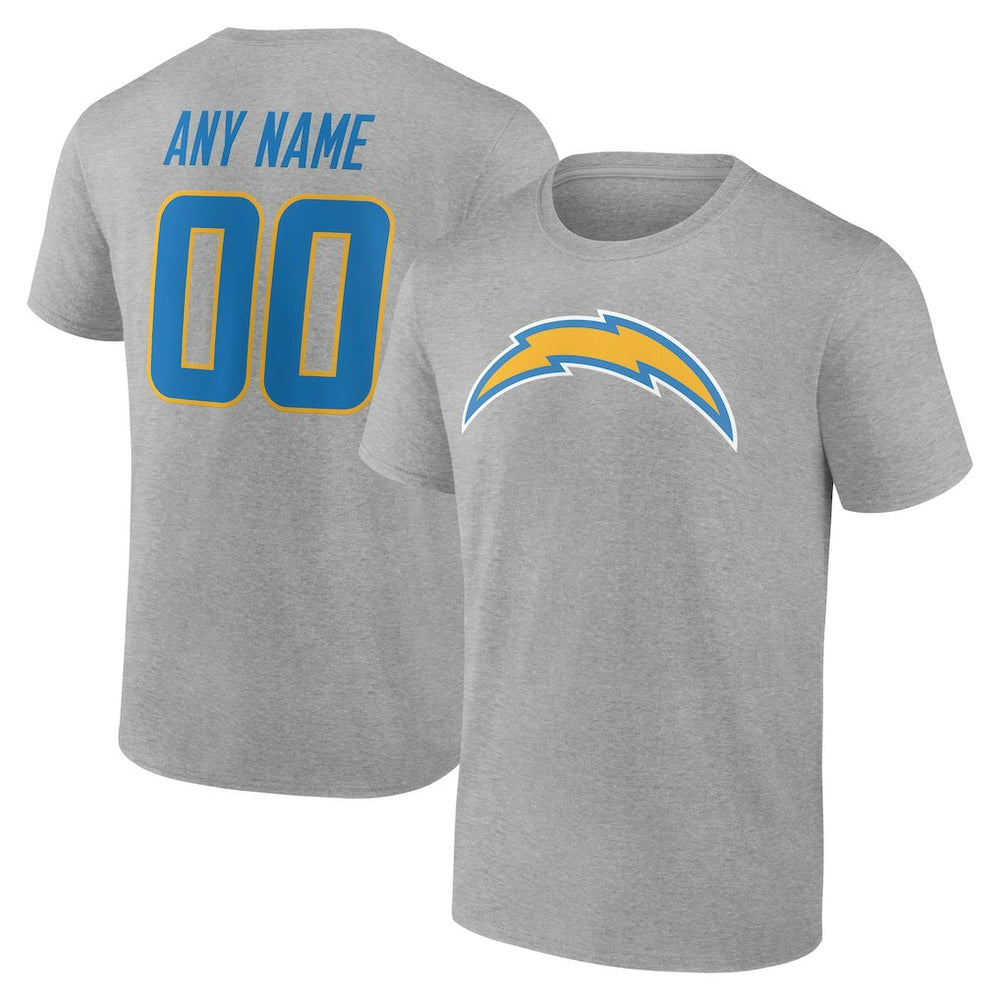 Los Angeles Chargers Big & Tall Team Authentic Custom T-Shirt - Gray - NFL