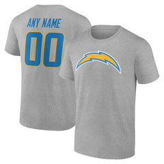 Los Angeles Chargers Big & Tall Team Authentic Custom T-Shirt - Gray - NFL