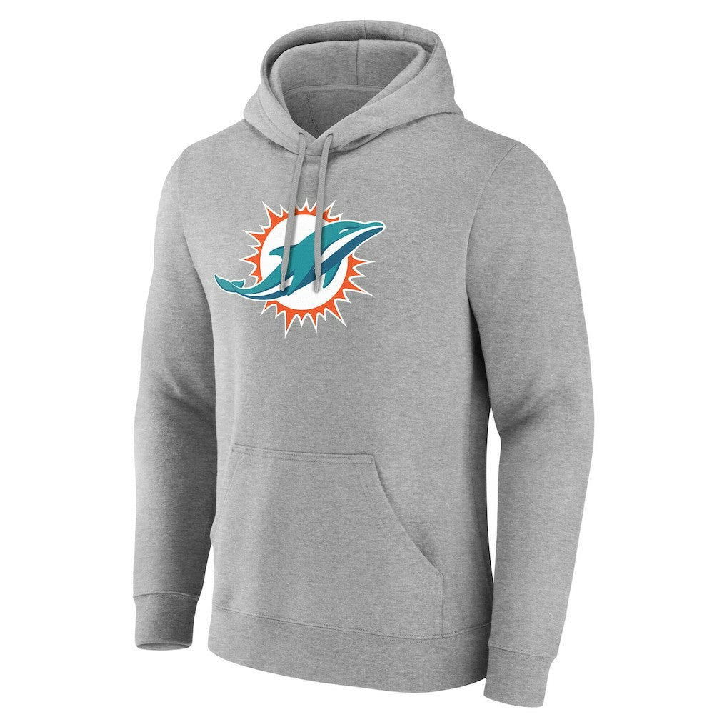 Miami Dolphins Big & Tall Team Authentic Custom Hoodie - Gray - NFL
