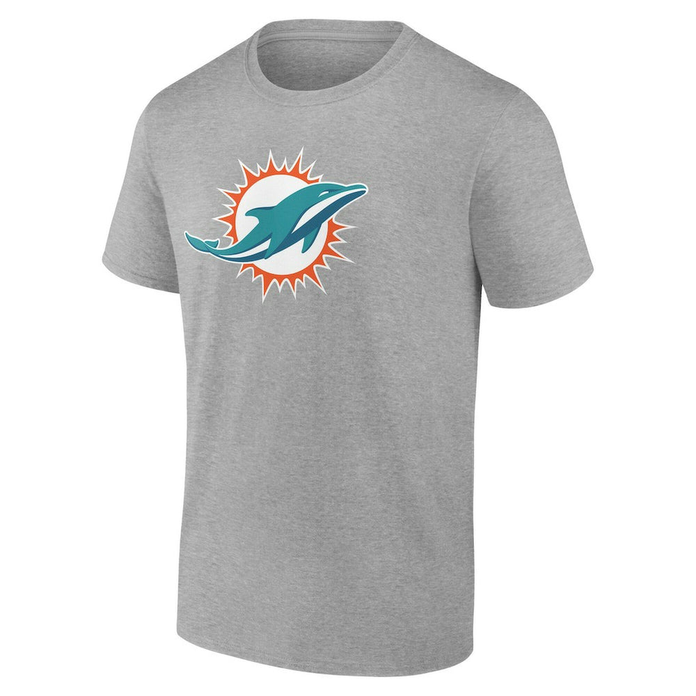 Miami Dolphins Big & Tall Team Authentic Custom T-Shirt - Gray - NFL