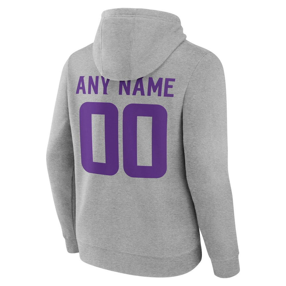 Minnesota Vikings Big & Tall Team Authentic Custom Hoodie - Gray - NFL