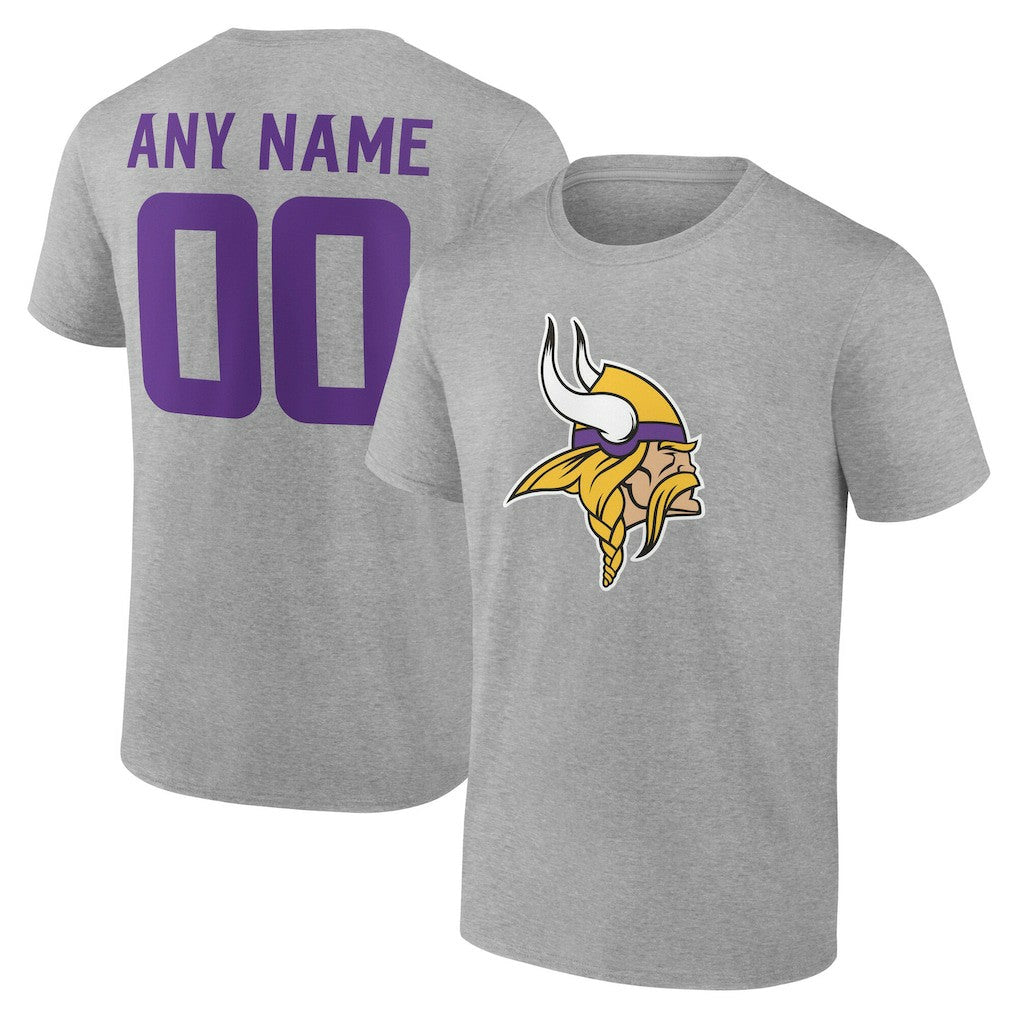 Minnesota Vikings Big & Tall Team Authentic Custom T-Shirt - Gray - NFL