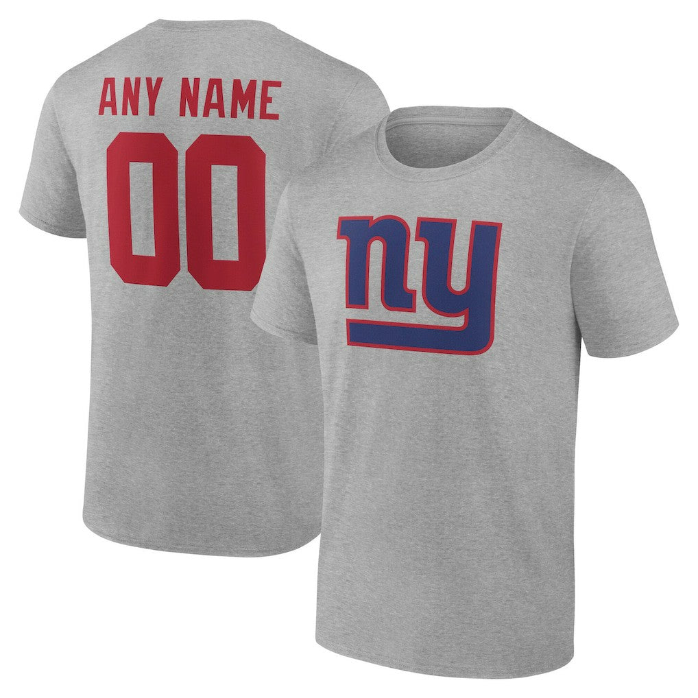New York Giants Big & Tall Team Authentic Custom T-Shirt - Gray - NFL