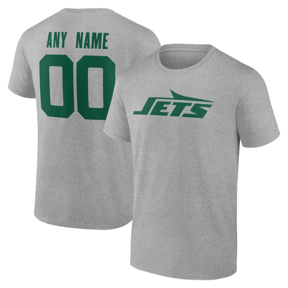 New York Jets Big & Tall Team Authentic Custom T-Shirt - Gray - NFL