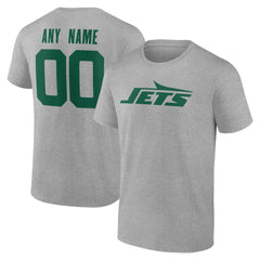 New York Jets Big & Tall Team Authentic Custom T-Shirt - Gray - NFL