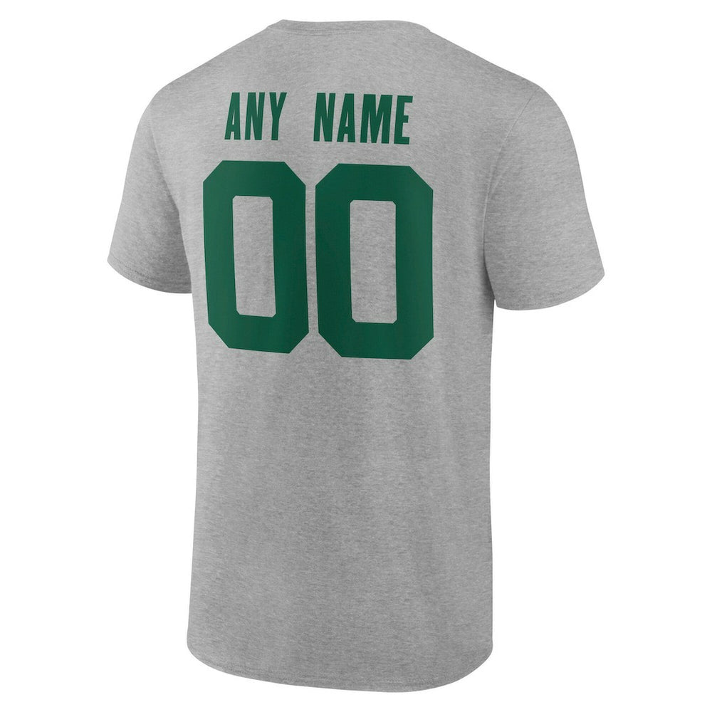 New York Jets Big & Tall Team Authentic Custom T-Shirt - Gray - NFL
