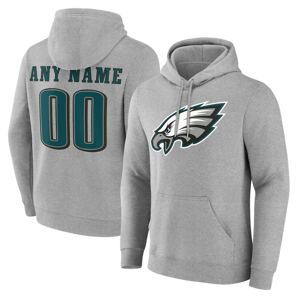 Philadelphia Eagles Big & Tall Team Authentic Custom Hoodie - Gray - NFL