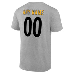 Pittsburgh Steelers Big & Tall Team Authentic Custom T-Shirt - Gray - NFL