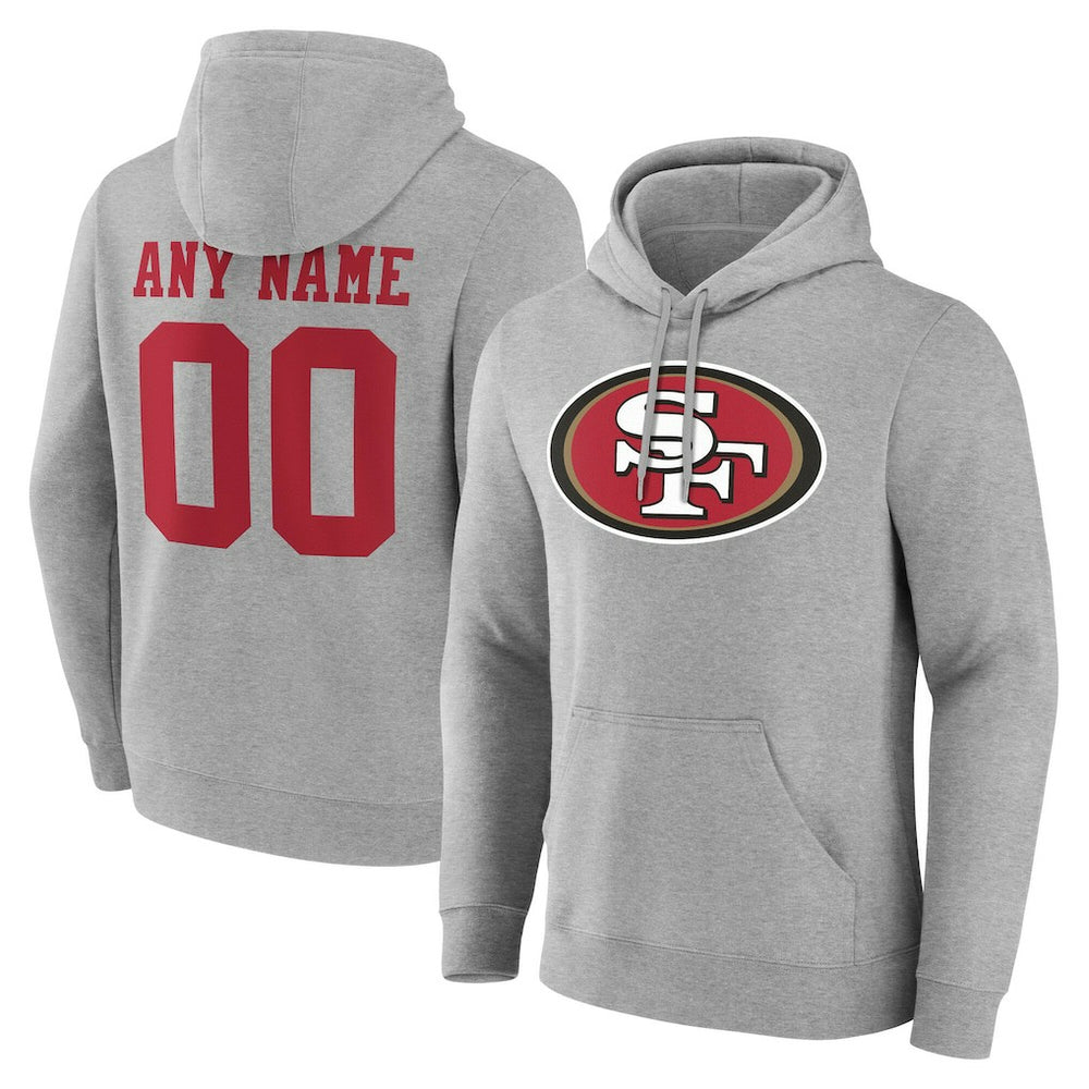 San Francisco 49ers Big & Tall Team Authentic Custom Hoodie - Gray - NFL