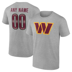 Washington Commanders Big & Tall Team Authentic Custom T-Shirt - Gray - NFL