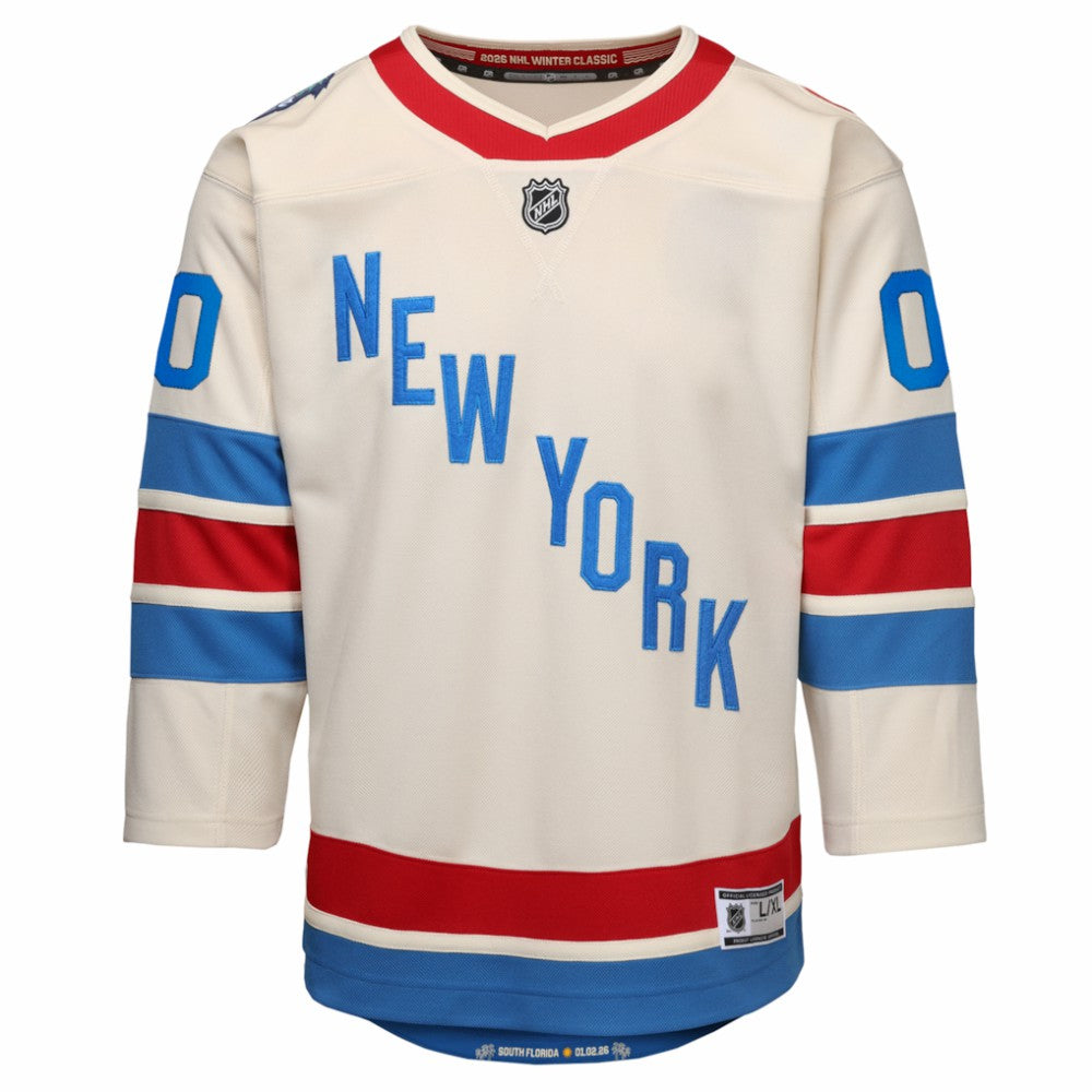 New York Rangers Outerstuff Youth 2026 NHL Winter Classic Premier Custom Jersey - White | NHL Lifestyle