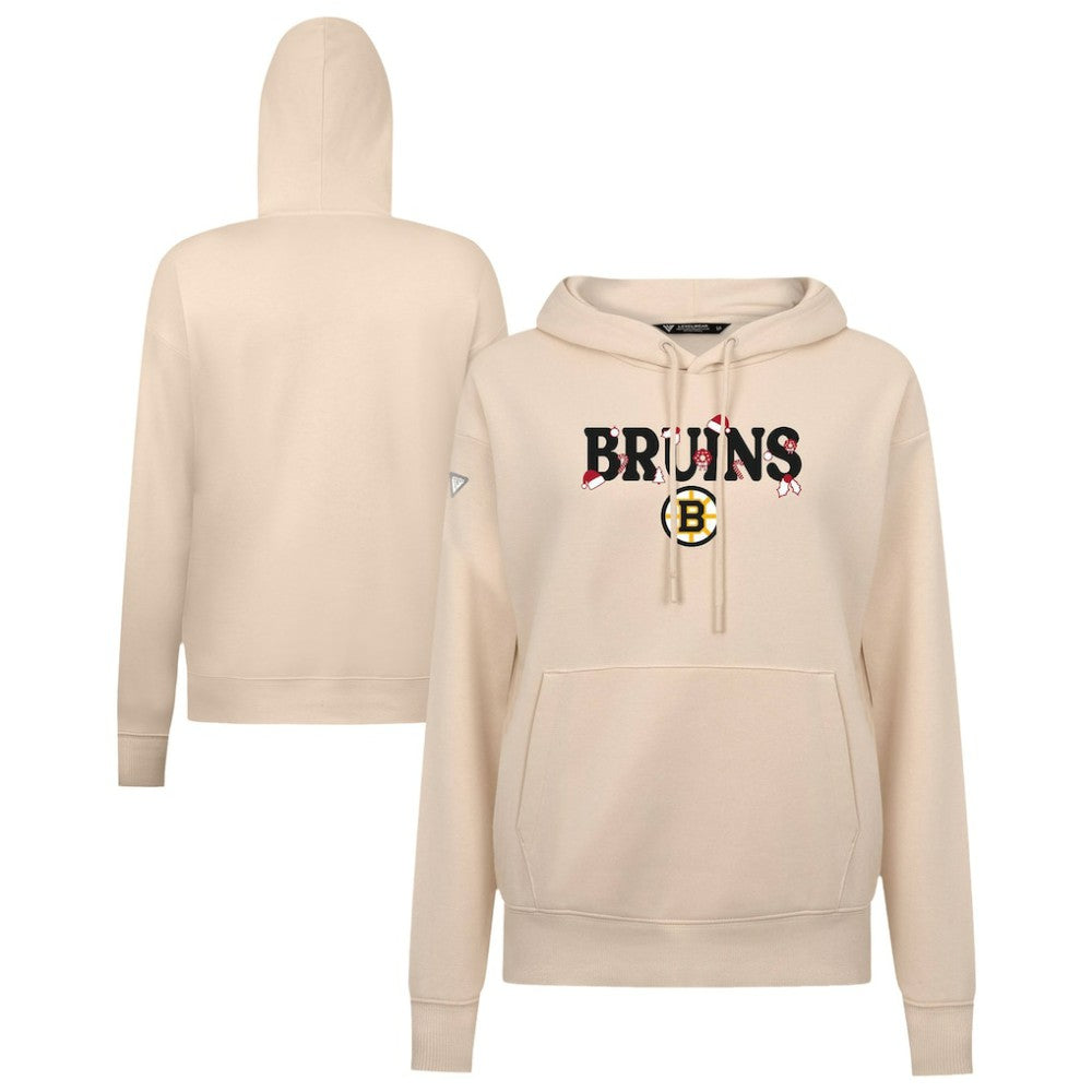Boston Bruins Levelwear Women's Festive Holiday Adorn Hoodie - Khaki | NHL sale