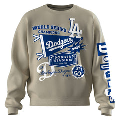 Los Angeles Dodgers Fanatics Women's 2025 World Series Champions Pennant Spirit Jersey Fleece Sweatshirt Online