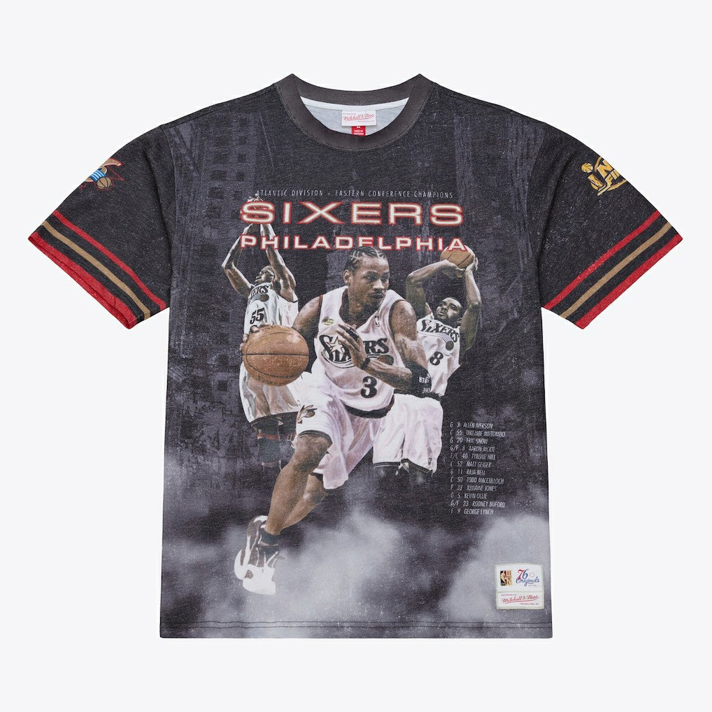 Mitchell & Ness Philadelphia 76ers Hardwood Classics Originals Collection 2000-2001 Team Roster T-Shirt Black