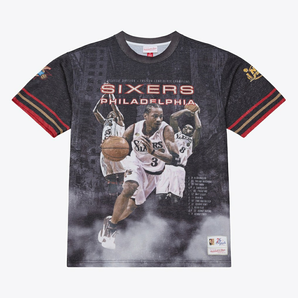Mitchell & Ness Philadelphia 76ers Hardwood Classics Originals Collection 2000-2001 Team Roster T-Shirt Black