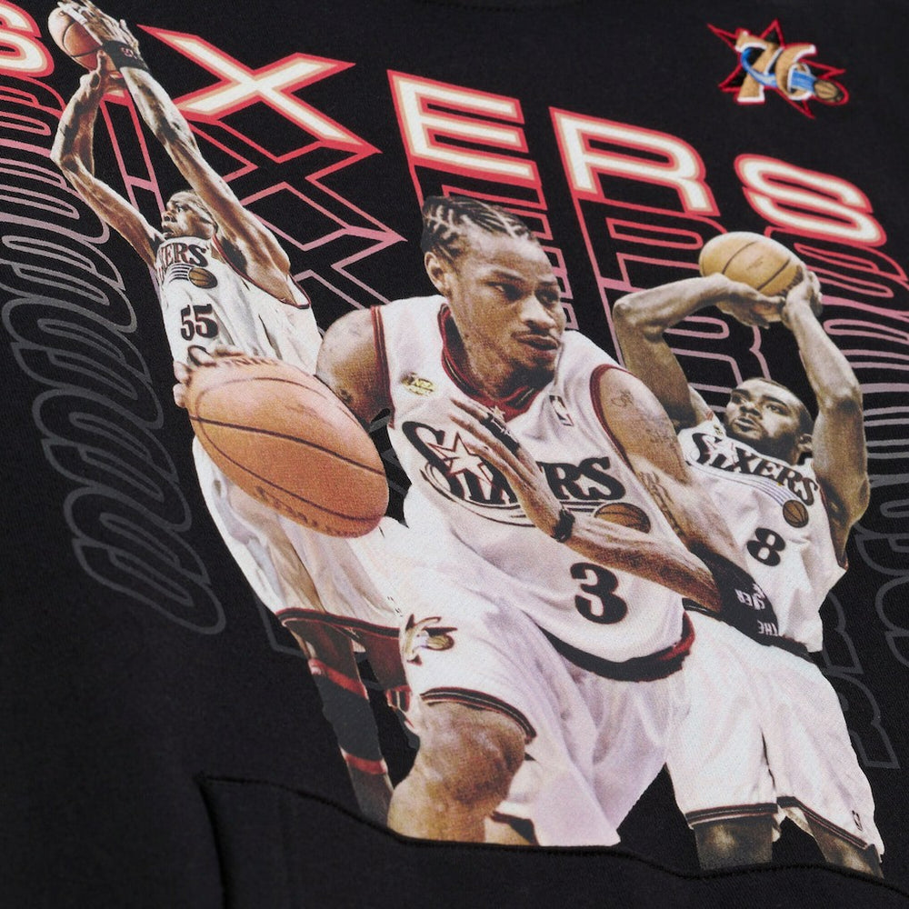 Mitchell & Ness Philadelphia 76ers Hardwood Classics Originals Collection 2000-2001 Team Roster Fleece Hoodie Black