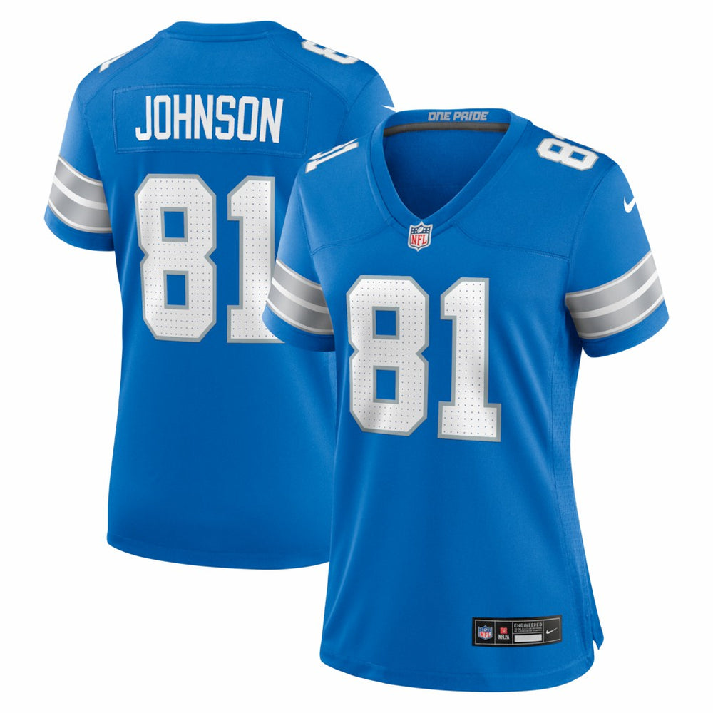 Calvin Johnson Detroit Lions Women's Team Retired Game Jersey - Blue - Nike