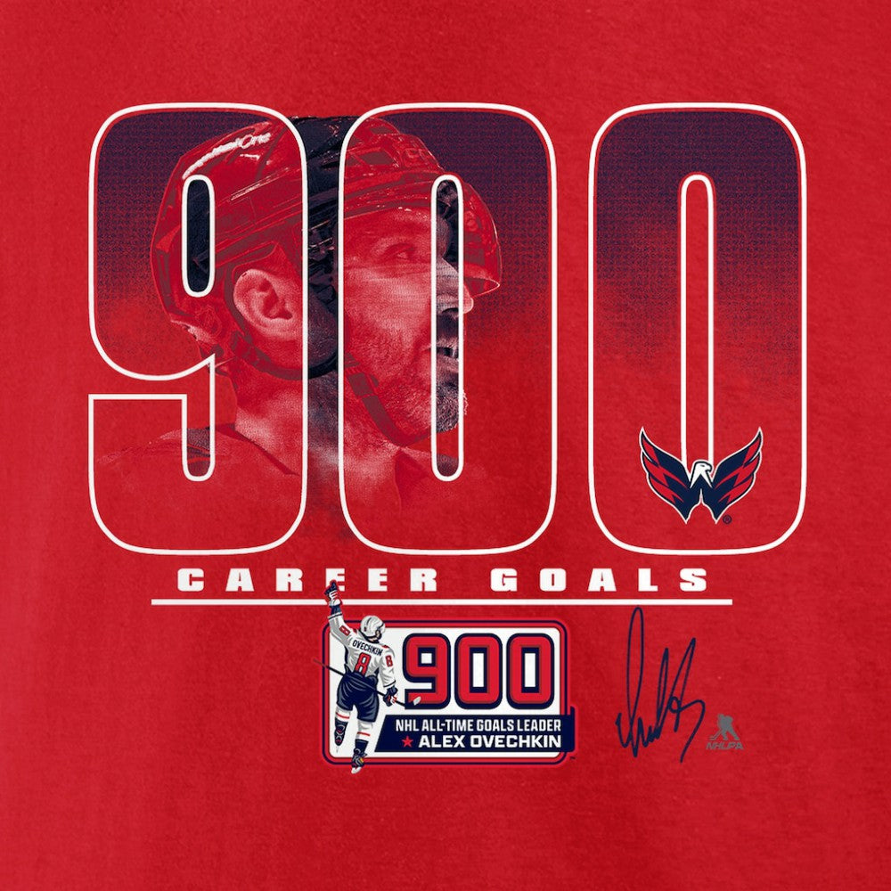 Alexander Ovechkin Washington Capitals 900th Career Goal T-Shirt - Red | NHL online