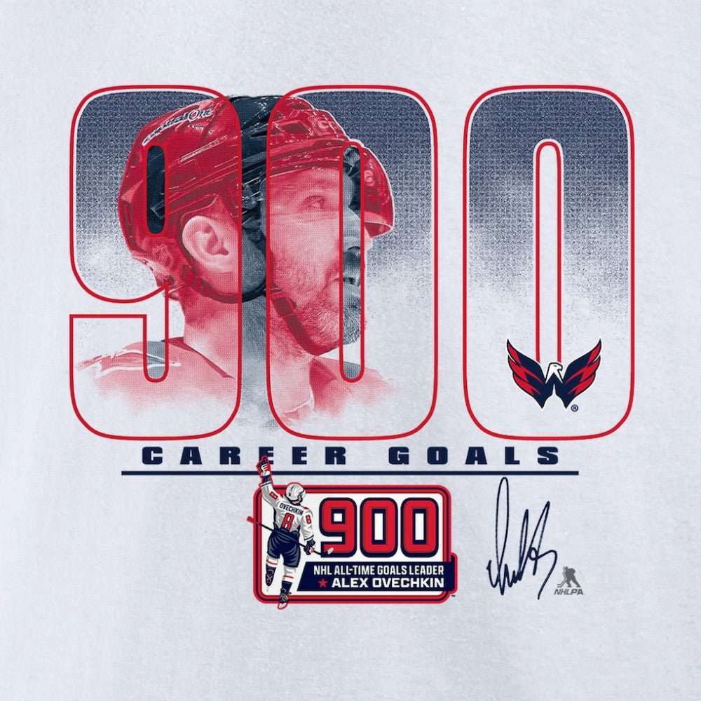Alexander Ovechkin Washington Capitals 900th Career Goal T-Shirt - White | NHL discount