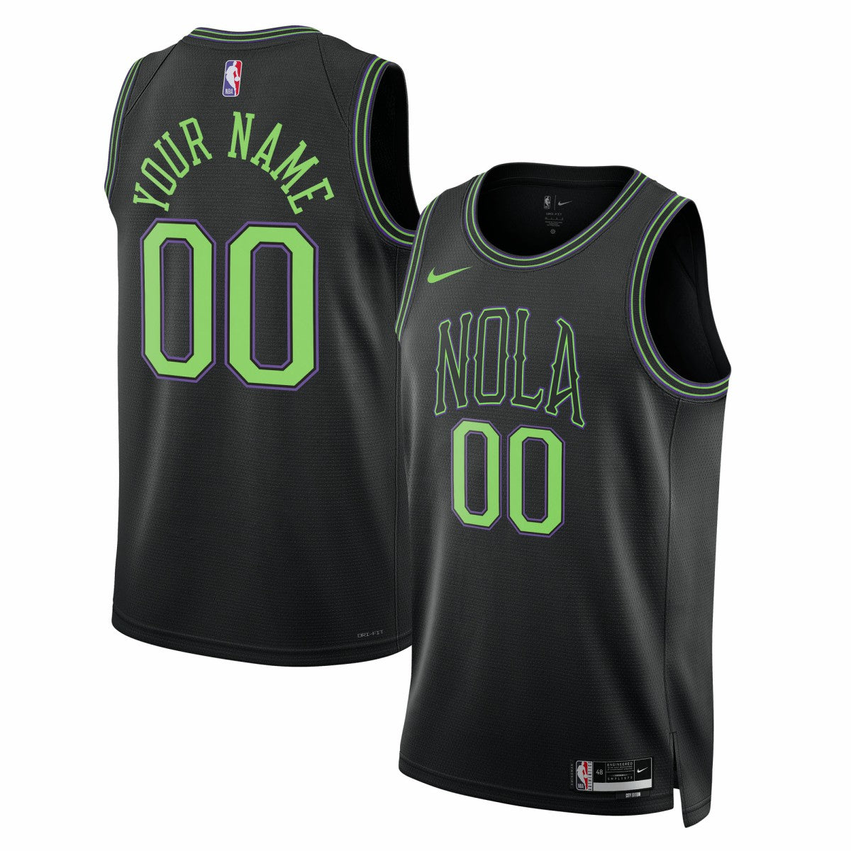Nike New Orleans Pelicans Unisex 2025/26 City Edition Swingman Custom Jersey Black