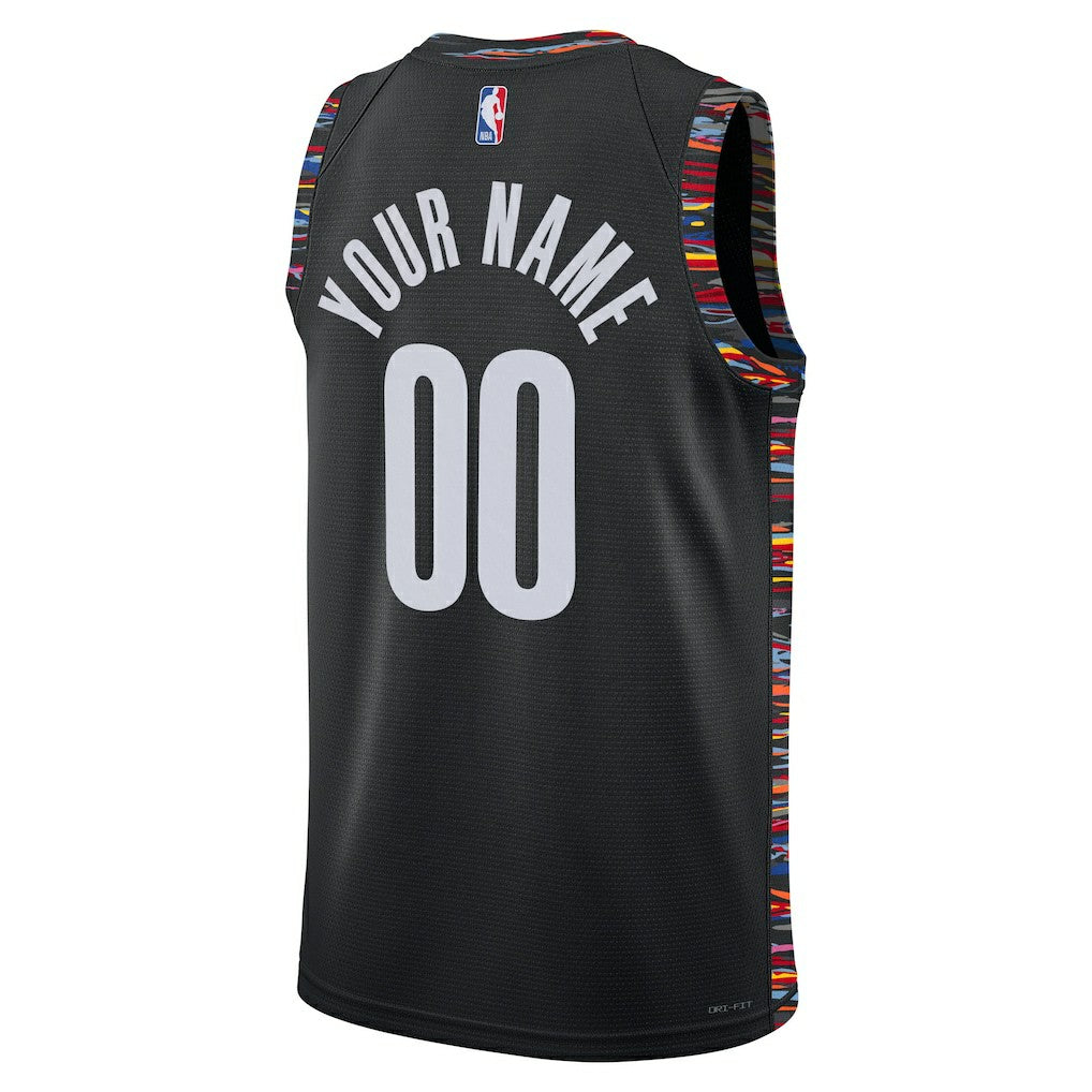 Nike Brooklyn Nets Unisex 2025/26 City Edition Swingman Custom Jersey Black