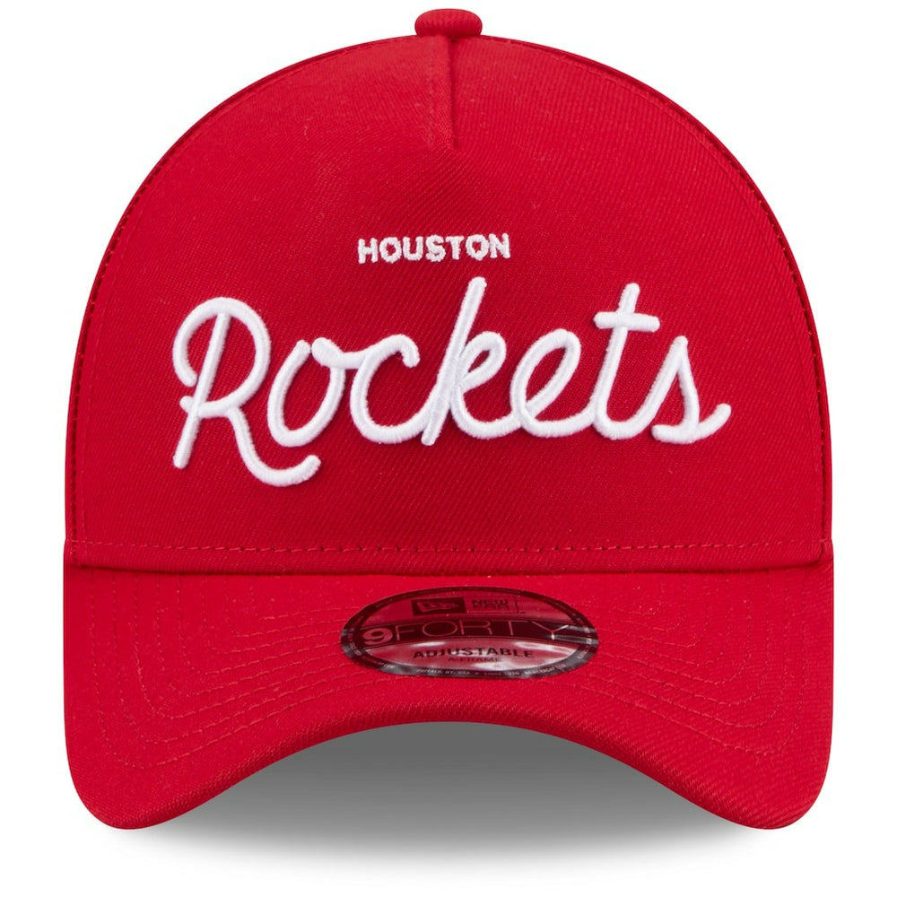 New Era Houston Rockets x Malbon Golf Unisex 9FORTY A-Frame Adjustable Hat Red