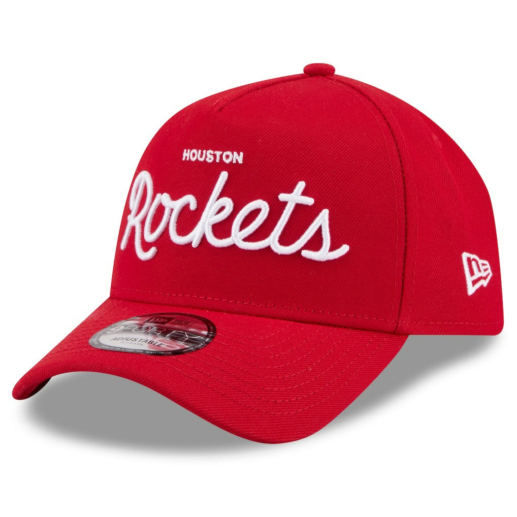New Era Houston Rockets x Malbon Golf Unisex 9FORTY A-Frame Adjustable Hat Red