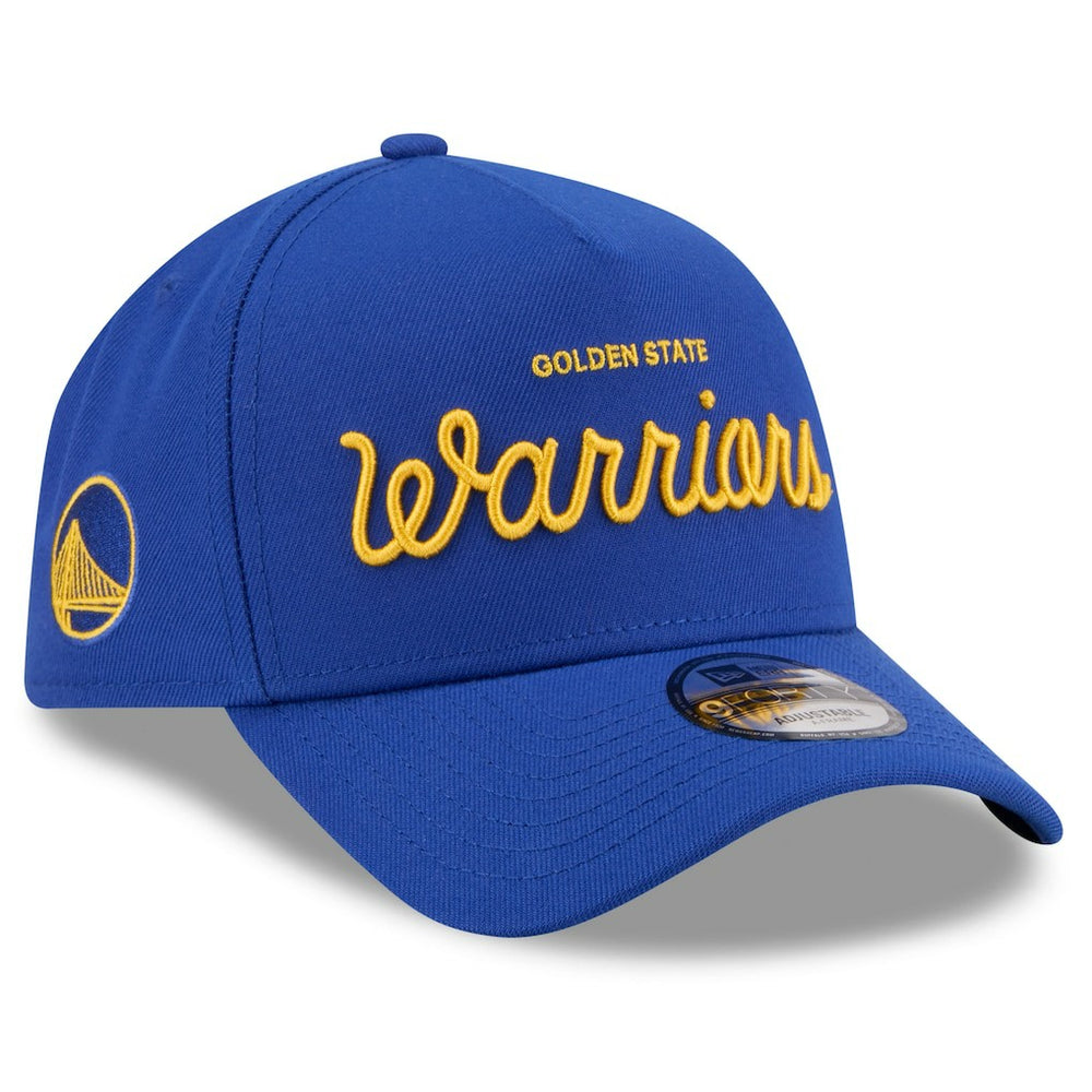 New Era Golden State Warriors x Malbon Golf Unisex 9FORTY A-Frame Adjustable Hat Royal