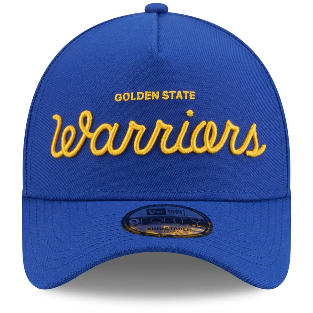 New Era Golden State Warriors x Malbon Golf Unisex 9FORTY A-Frame Adjustable Hat Royal