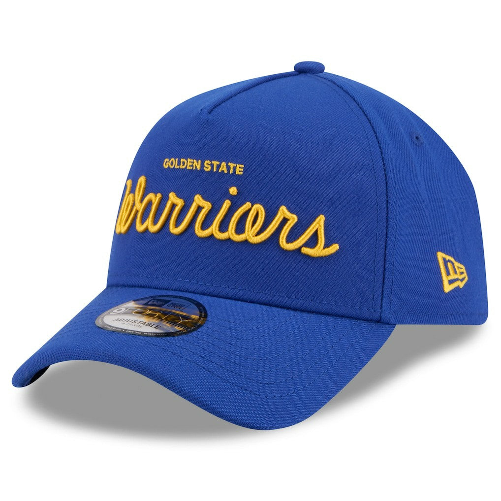 New Era Golden State Warriors x Malbon Golf Unisex 9FORTY A-Frame Adjustable Hat Royal