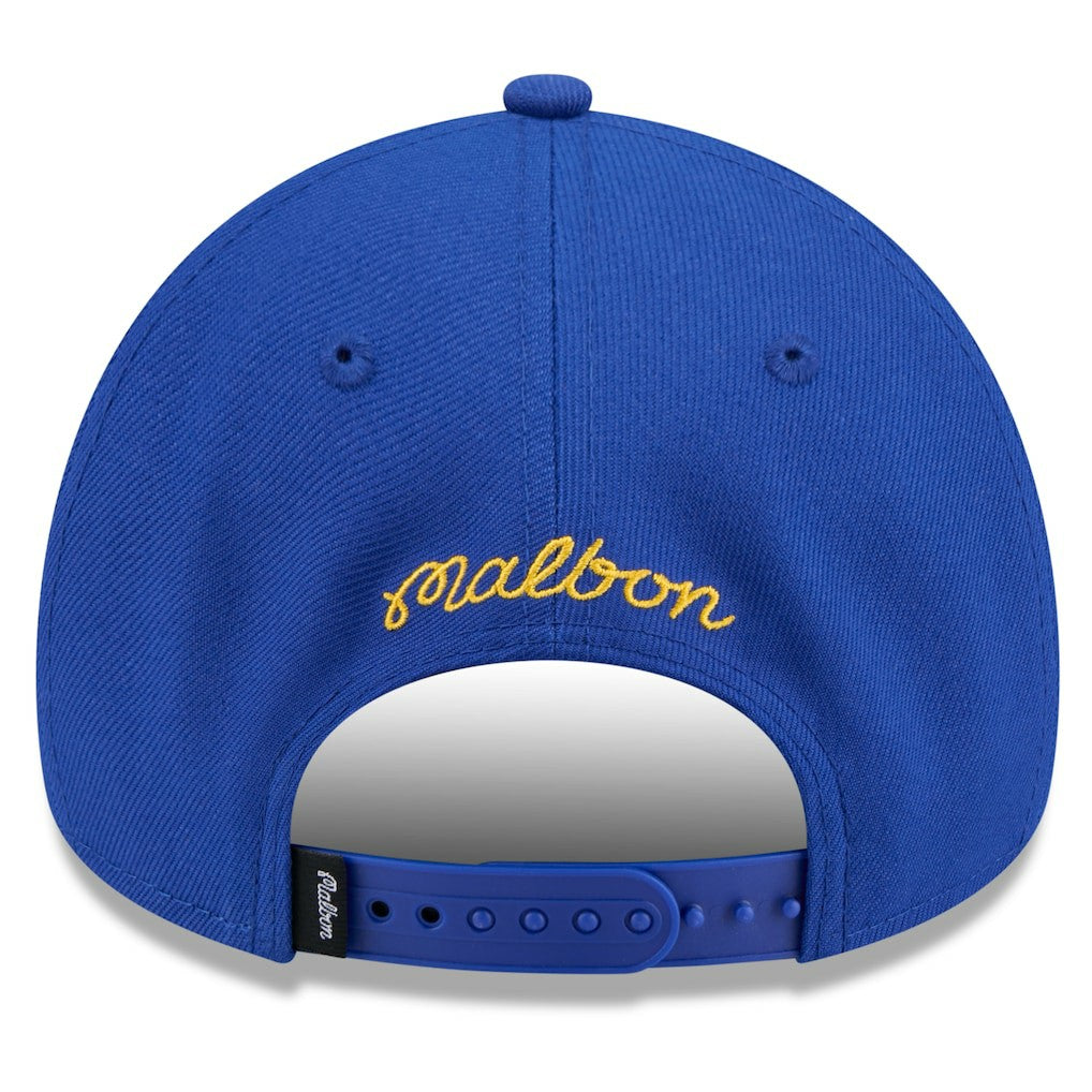 New Era Golden State Warriors x Malbon Golf Unisex 9FORTY A-Frame Adjustable Hat Royal