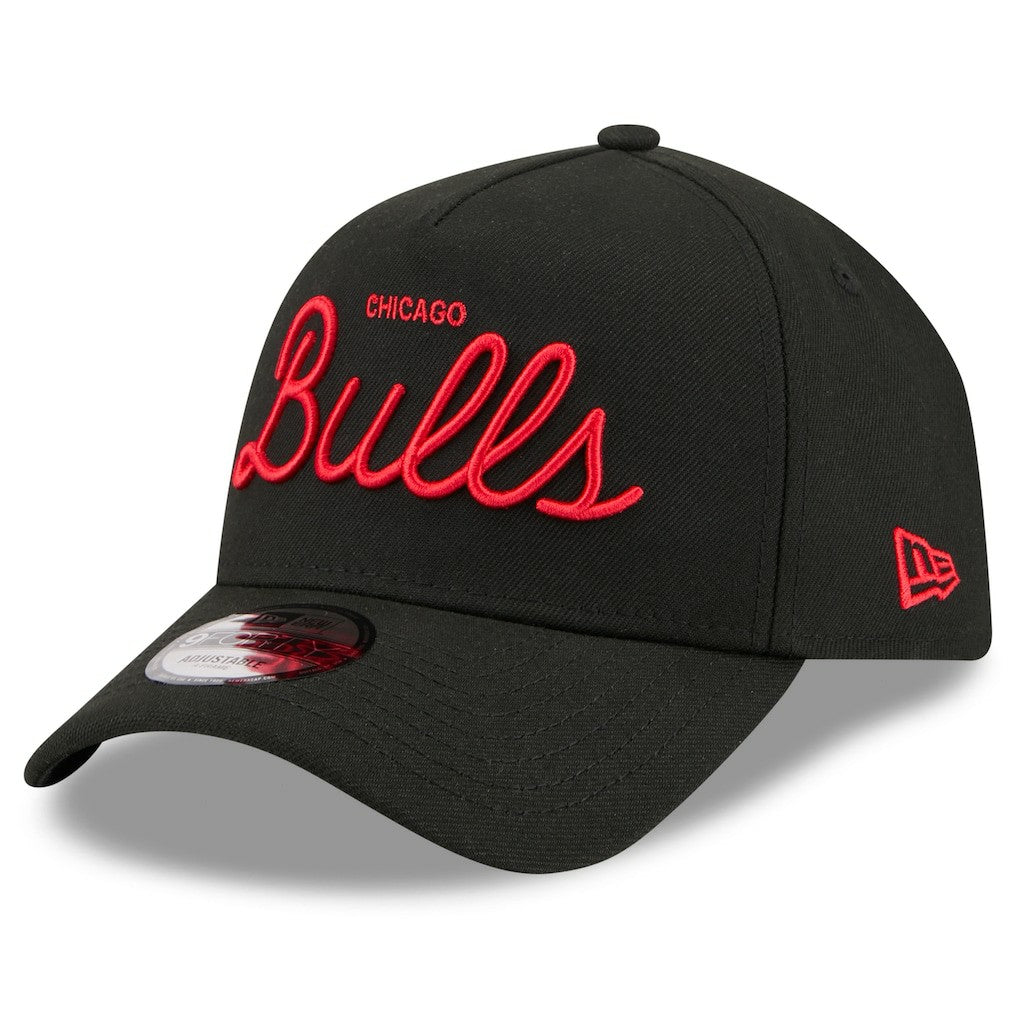 New Era Chicago Bulls x Malbon Golf Unisex 9FORTY A-Frame Adjustable Hat Black