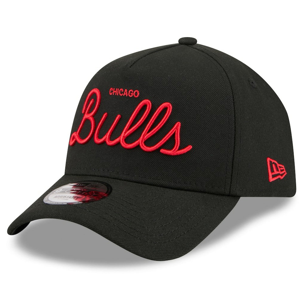 New Era Chicago Bulls x Malbon Golf Unisex 9FORTY A-Frame Adjustable Hat Black