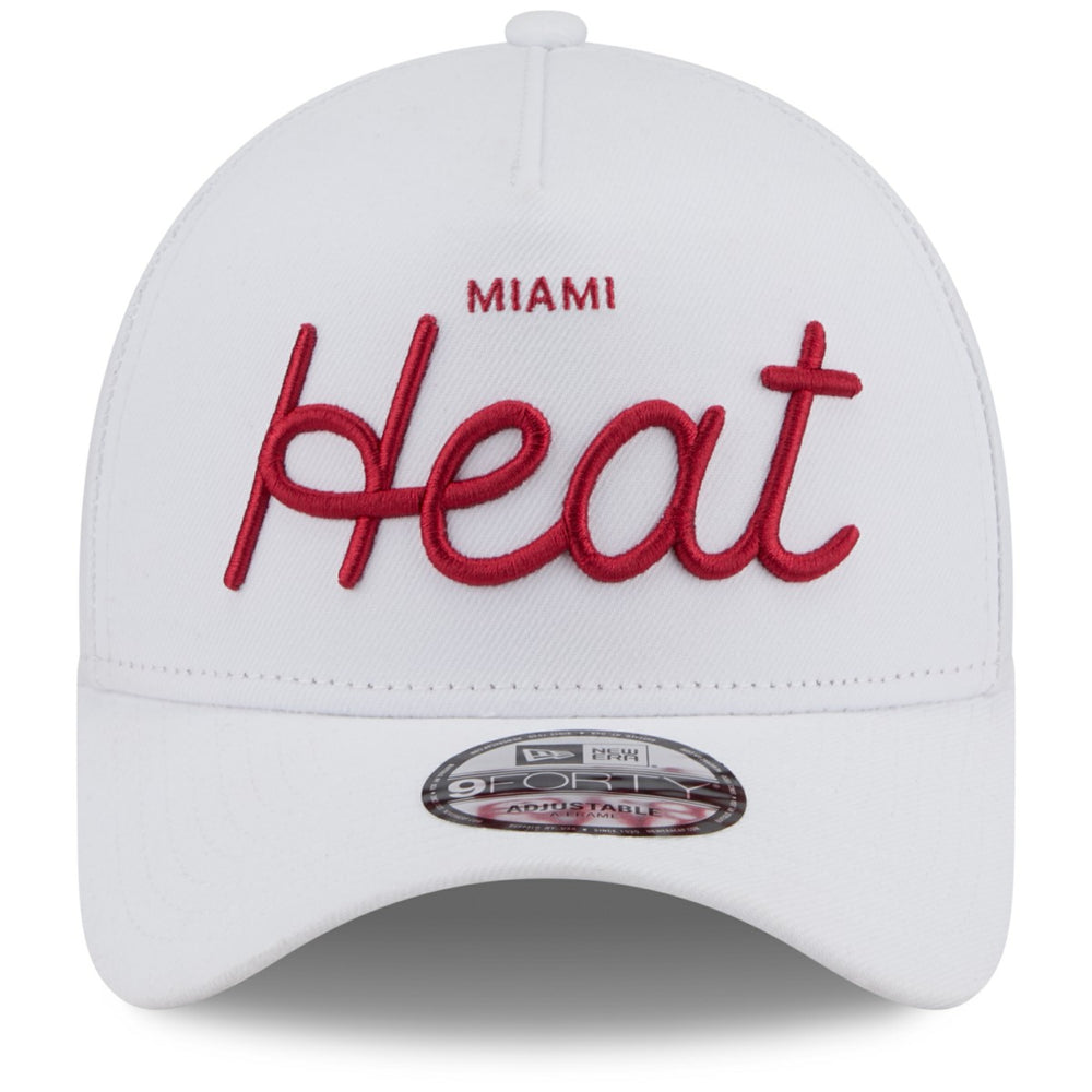 New Era Miami Heat x Malbon Golf Unisex 9FORTY A-Frame Adjustable Hat White