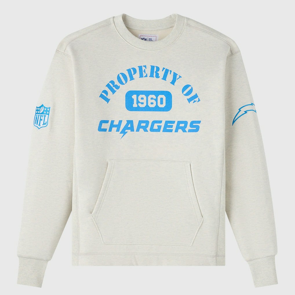 Los Angeles Chargers OVO x NFL Unisex Fleece Sweatshirt - Heather Gray - NFL