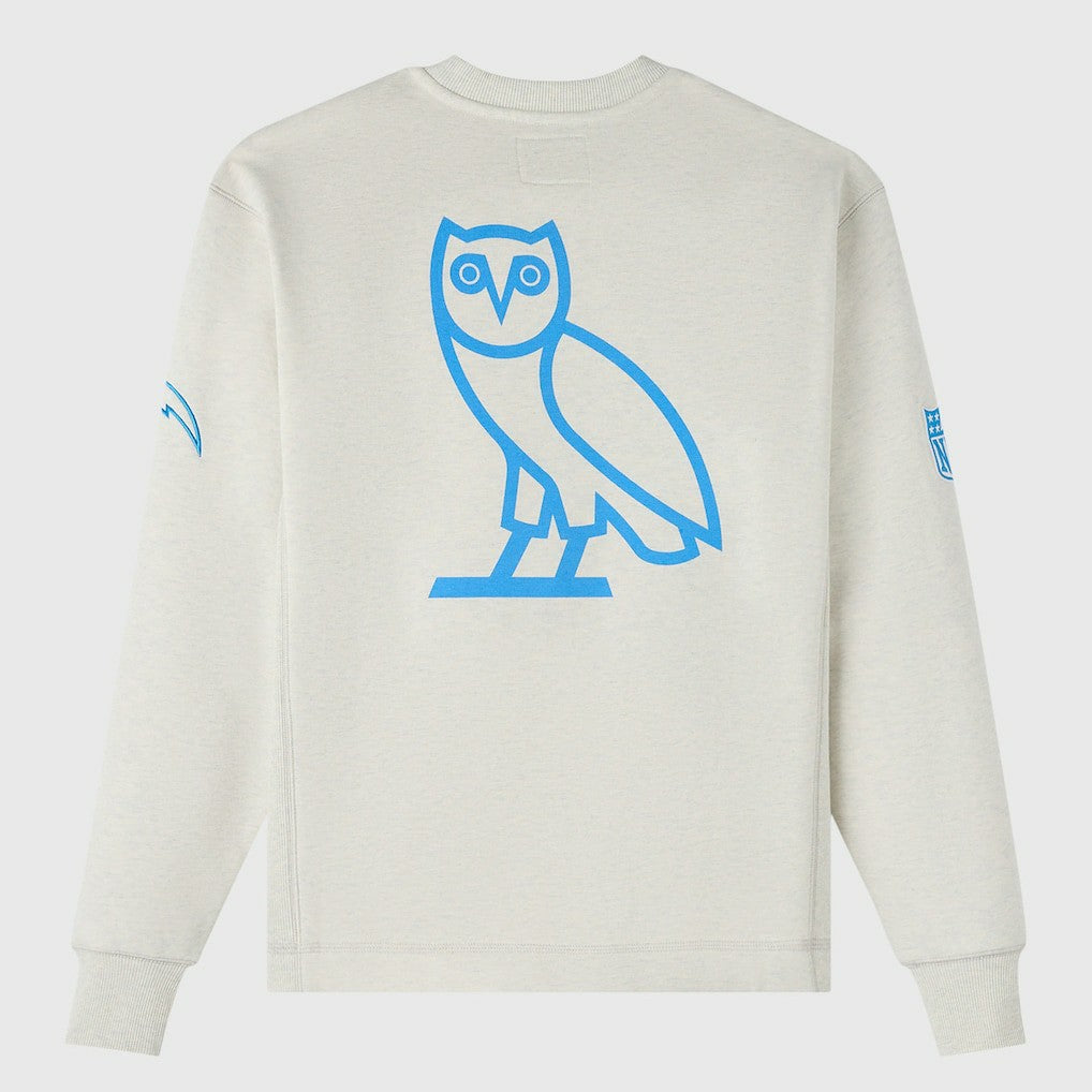 Los Angeles Chargers OVO x NFL Unisex Fleece Sweatshirt - Heather Gray - NFL