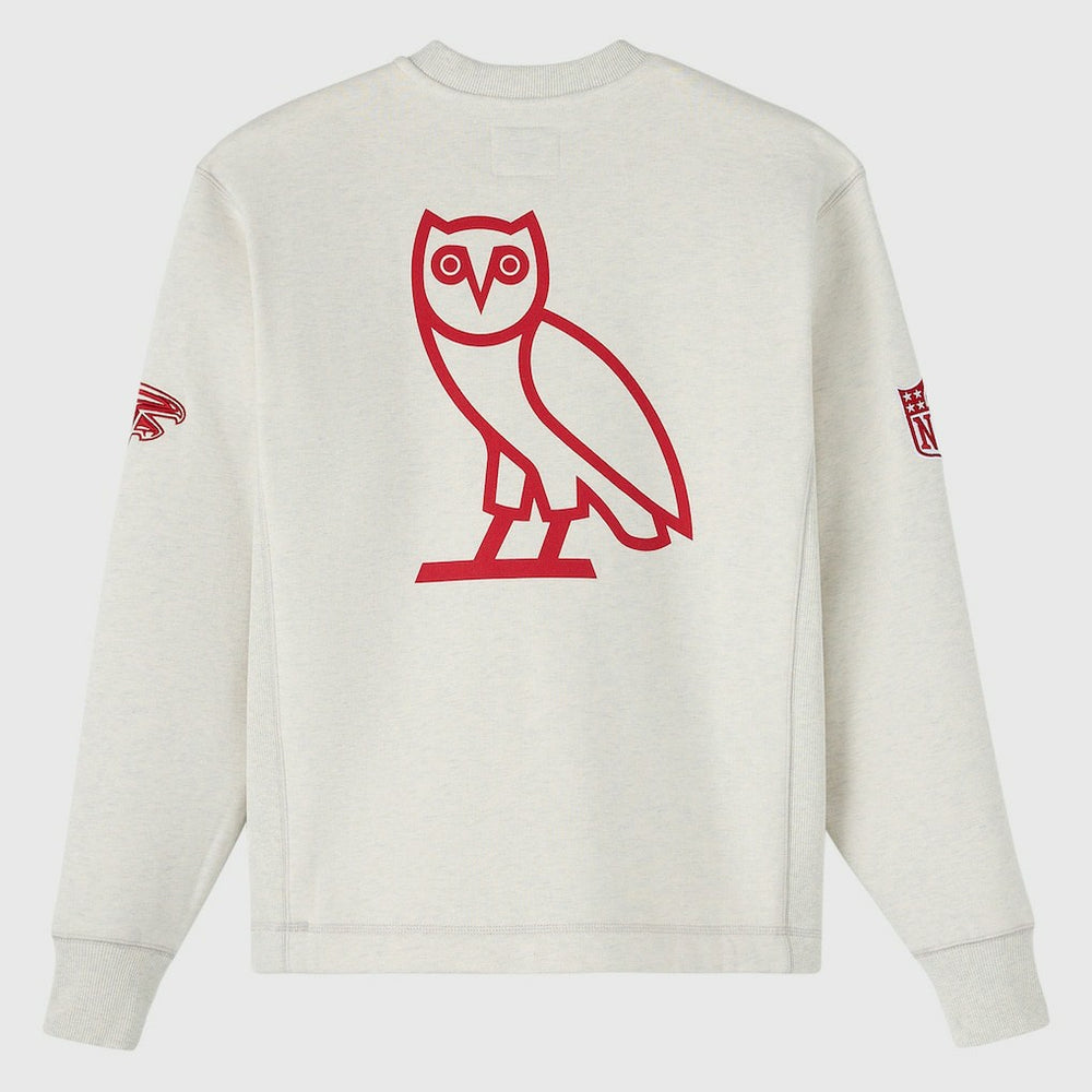 Atlanta Falcons OVO x NFL Unisex Fleece Sweatshirt - Heather Gray - NFL