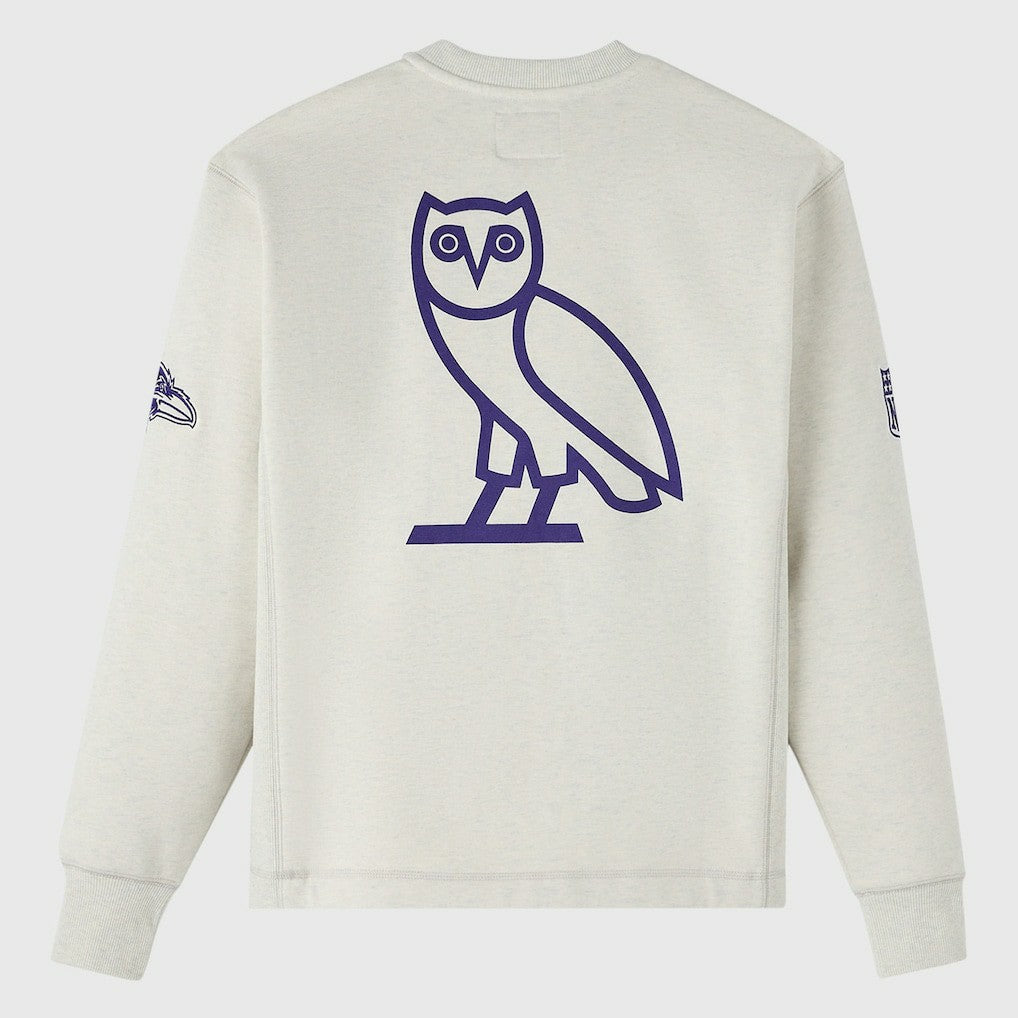 Baltimore Ravens OVO x NFL Unisex Fleece Sweatshirt - Heather Gray - NFL