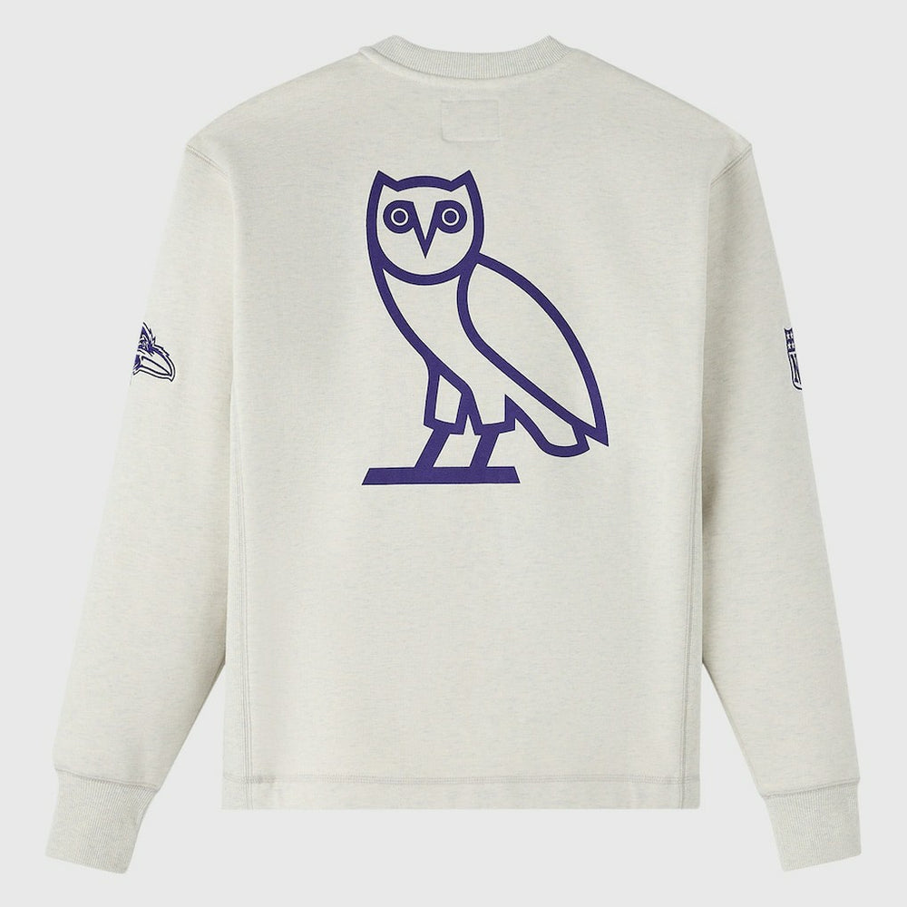 Baltimore Ravens OVO x NFL Unisex Fleece Sweatshirt - Heather Gray - NFL