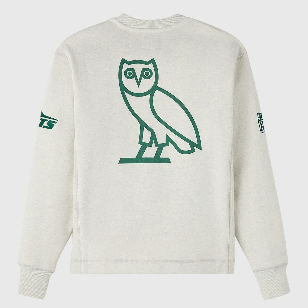 New York Jets OVO x NFL Unisex Fleece Sweatshirt - Heather Gray - NFL