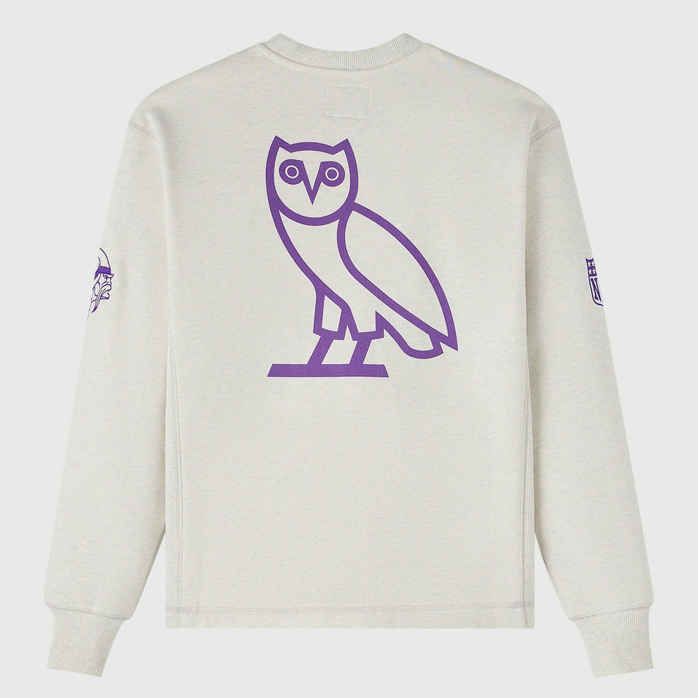 Minnesota Vikings OVO x NFL Unisex Fleece Sweatshirt - Heather Gray - NFL