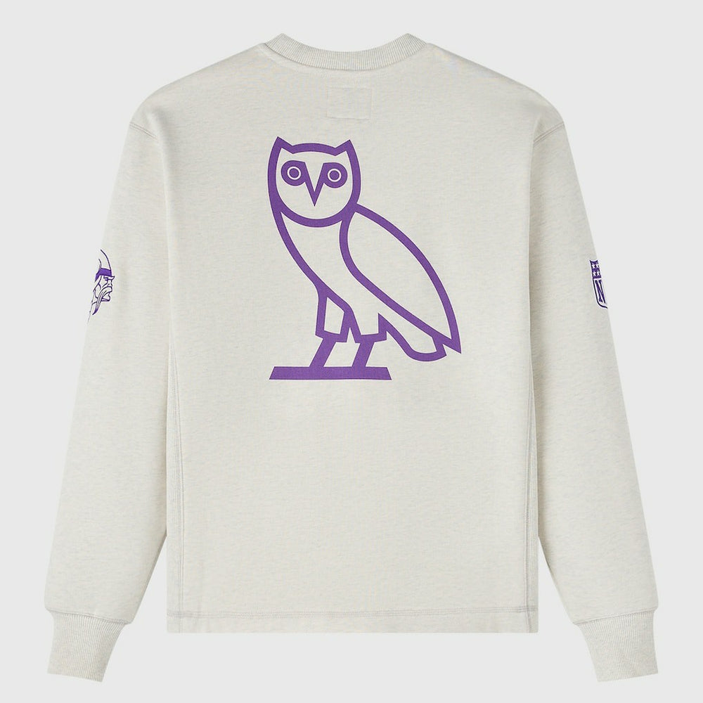 Minnesota Vikings OVO x NFL Unisex Fleece Sweatshirt - Heather Gray - NFL
