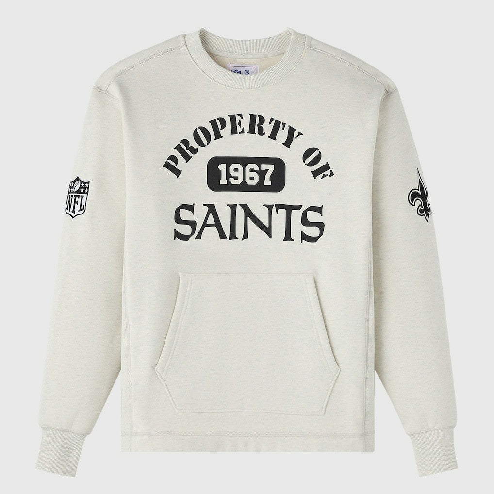 New Orleans Saints OVO x NFL Unisex Fleece Sweatshirt - Heather Gray - NFL