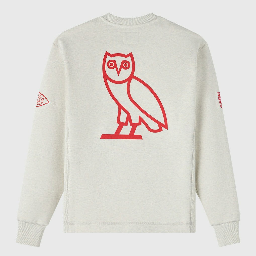 Kansas City Chiefs OVO x NFL Unisex Fleece Sweatshirt - Heather Gray - NFL