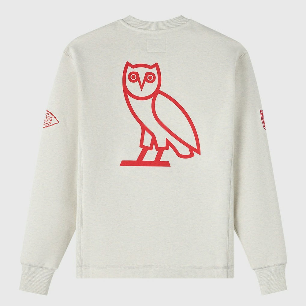 Kansas City Chiefs OVO x NFL Unisex Fleece Sweatshirt - Heather Gray - NFL