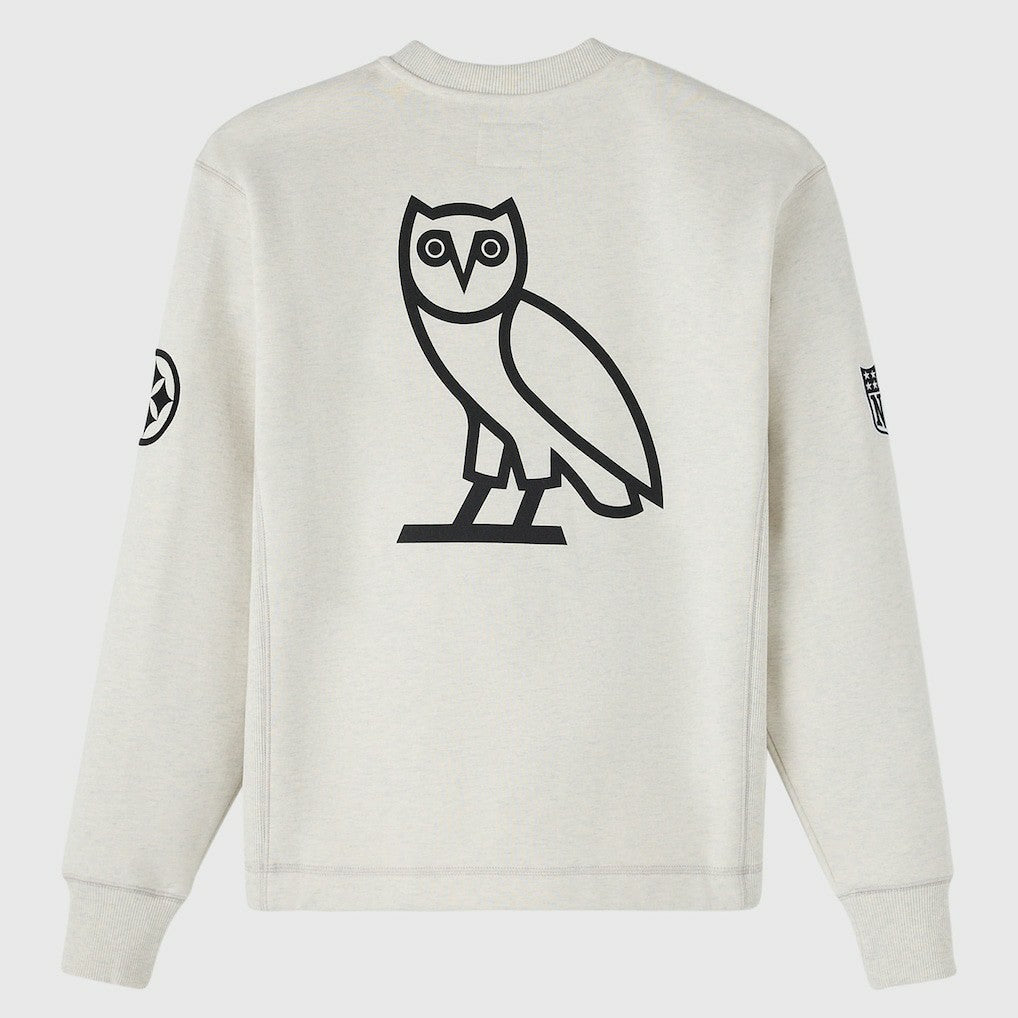 Pittsburgh Steelers OVO x NFL Unisex Fleece Sweatshirt - Heather Gray - NFL