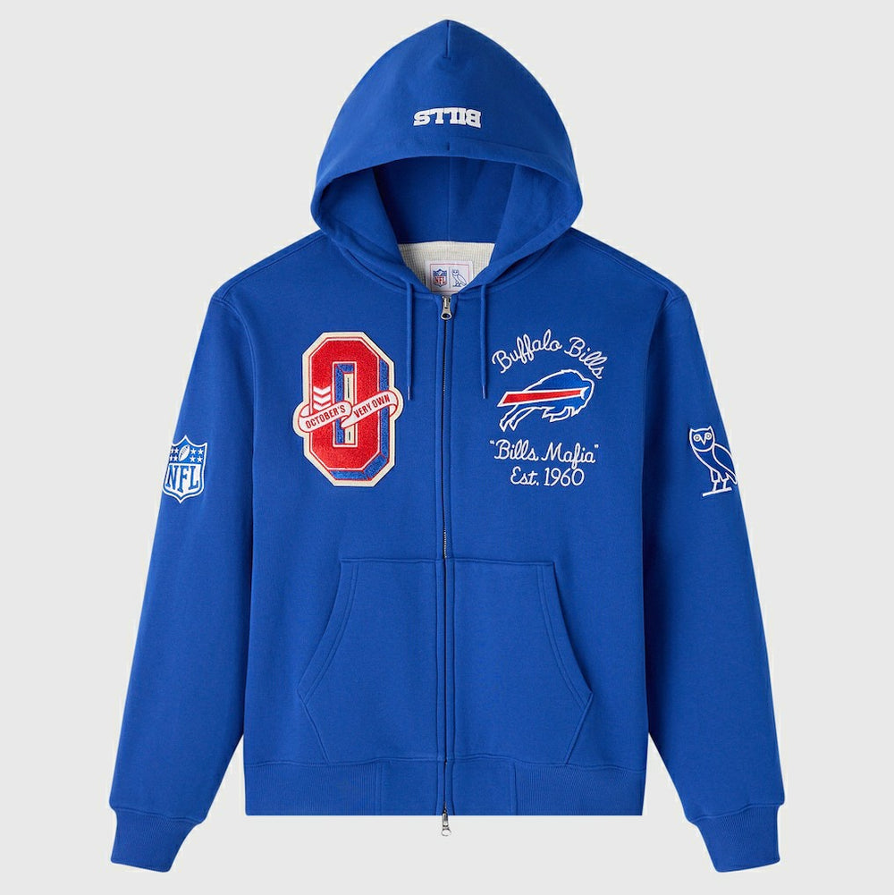 Buffalo Bills OVO x NFL Unisex Full-Zip Waffle-Lined Hoodie - Royal - NFL