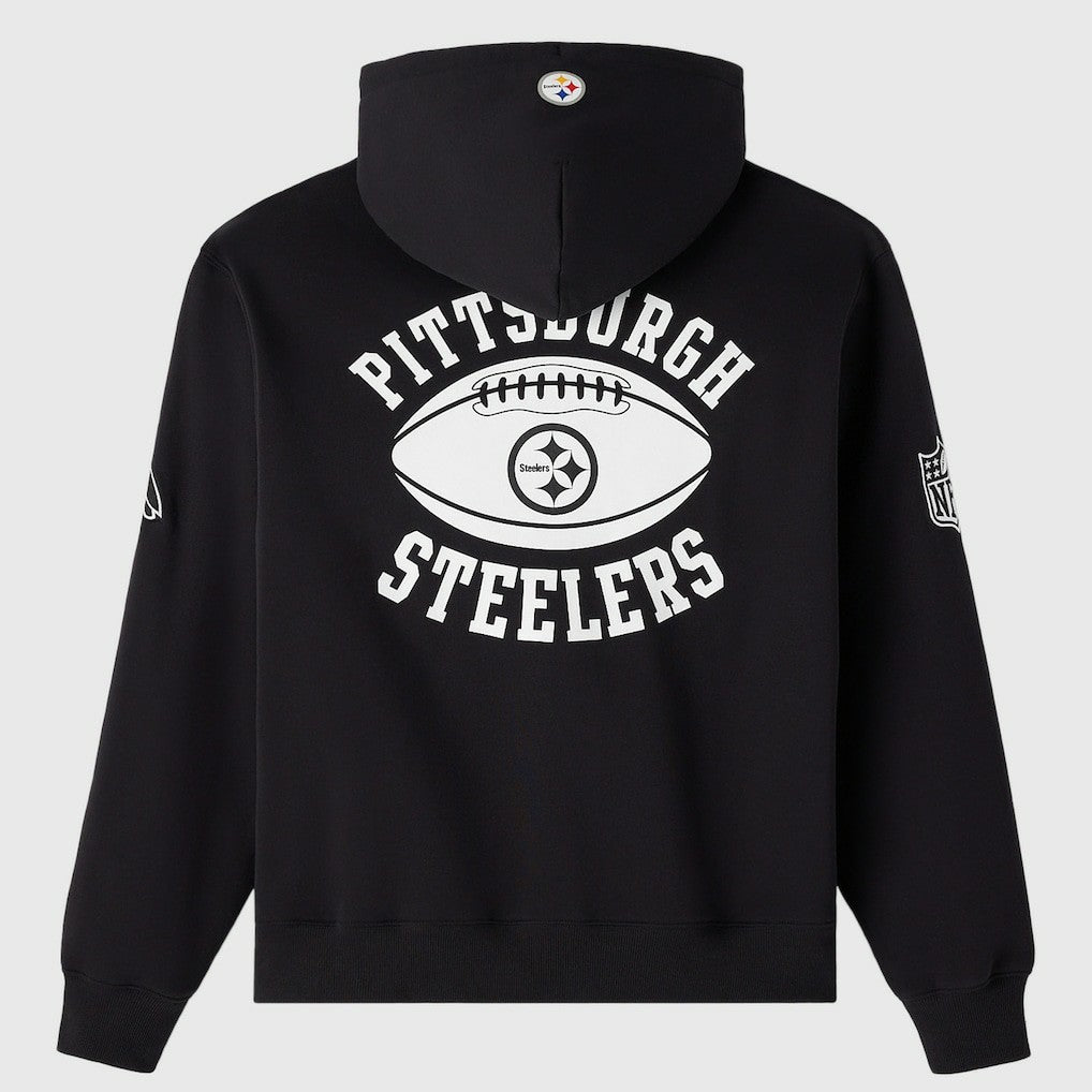 Pittsburgh Steelers OVO x NFL Unisex Full-Zip Waffle-Lined Hoodie - Black - NFL