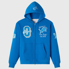 Detroit Lions OVO x NFL Unisex Full-Zip Waffle-Lined Hoodie - Blue - NFL