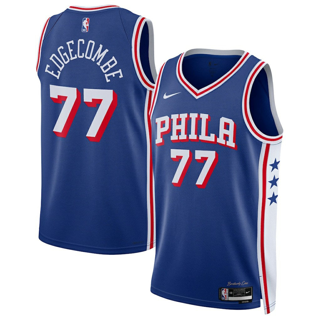 Nike VJ Edgecombe Philadelphia 76ers Unisex Swingman Jersey Icon Edition Royal